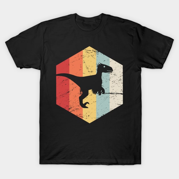 Retro 70s Velociraptor T-Shirt by MeatMan